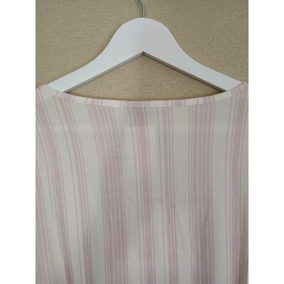 Torrid Shirt Women 1 Purple White Striped Lagenlook Stretch 3/4 Sleeve Button Up - Picture 5 of 8